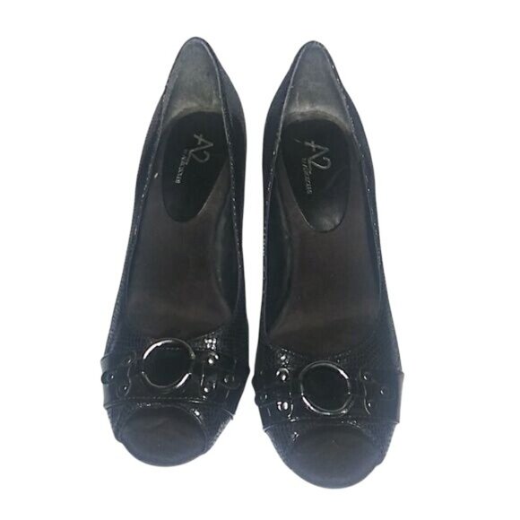 A2 by Aerosol Peep Toe Black Pumps -- Size 7.5 - Picture 8 of 8